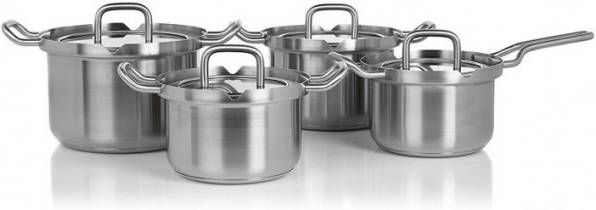 BK Q linair Master Glas Pannenset Met Glazen Deksels 4 delig