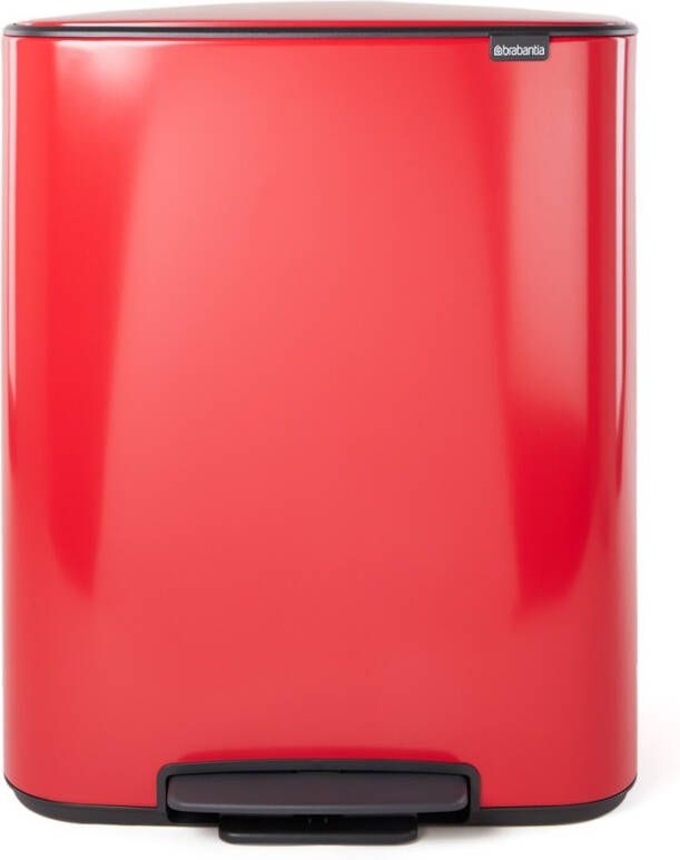Brabantia Bo Pedaalemmer 2 X 30 Liter Met 2 Kunststof Binnenemmer Passion Red