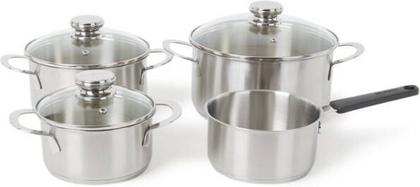 Brabantia Enjoyment Kookpannenset 4 Delig Met Glazen Deksels