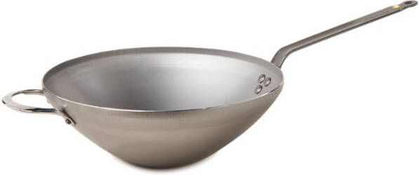 De Buyer Debuyer Mineral B Wok 32cm Staal Tegengreep
