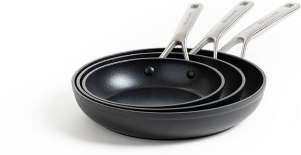 KitchenAid Forged Hardened Aluminium Koekenpannenset 3 delig Ø 20 + 24 + 28 cm