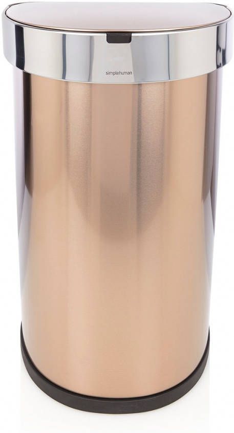 Simplehuman Afvalemmer Semi Round Sensor Rvs Incl. Liner Pocket 45 Liter Rose Gold