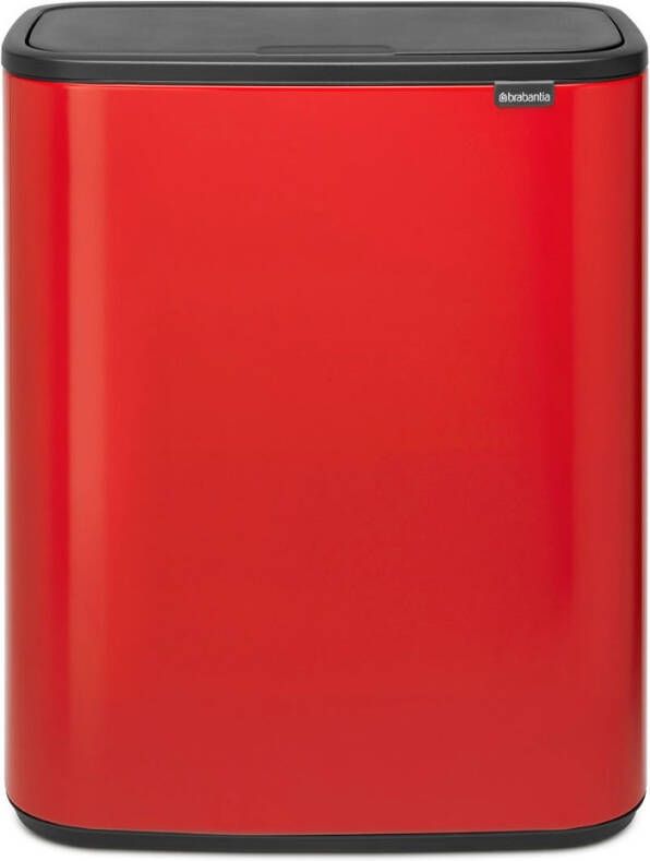 Brabantia Bo Touch Bin Afvalemmer 2 X 30 Liter Met 2 Kunststof Binnenemmers Passion Red