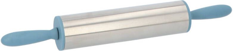 4Goodz Deegroller Rvs Met Siliconen Handvaten Blauw