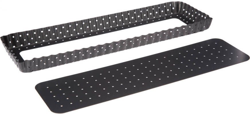 4Goodz Geperforeerde Bakvorm Rechthoek Uitneembare Bodem 35x11x2, 5 Cm
