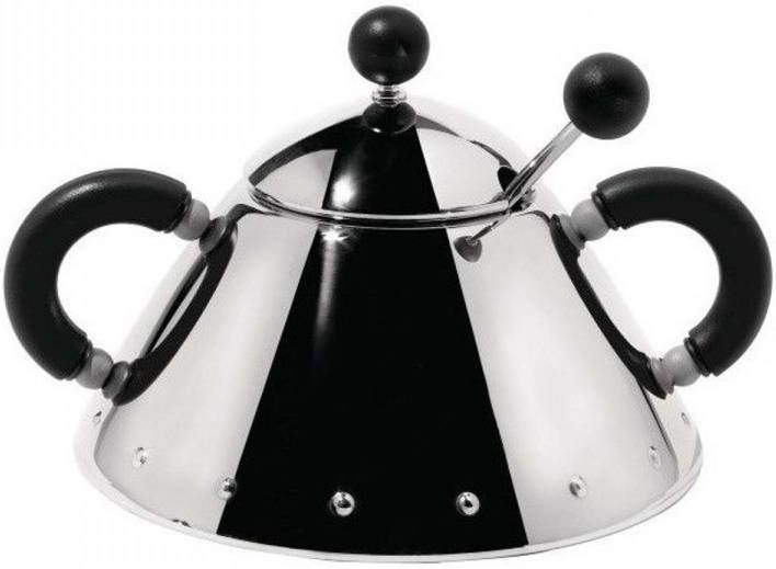 Alessi Suikerpot Met Lepel 9097 Zwart 20 Cl