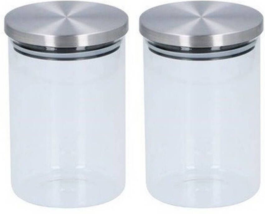 alpina 2x Glazen Voorraadpot/Snoeppot 800 Ml Voorraadpot