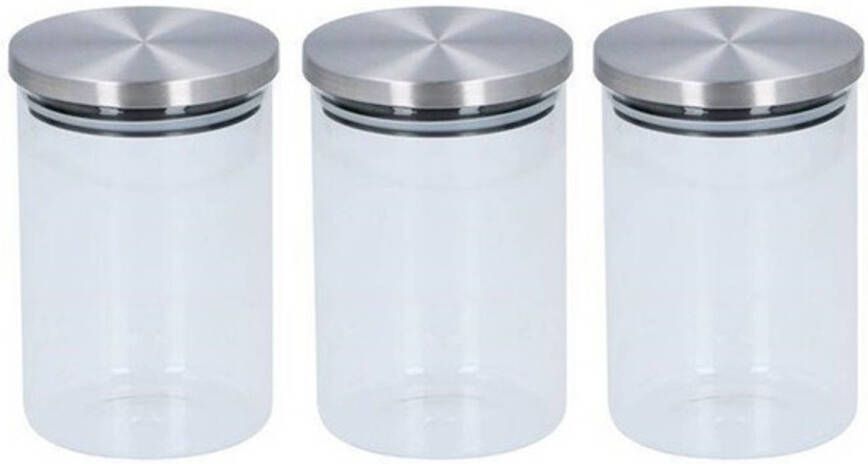 alpina 3x Glazen Voorraadpot/Snoeppot 800 Ml Voorraadpot