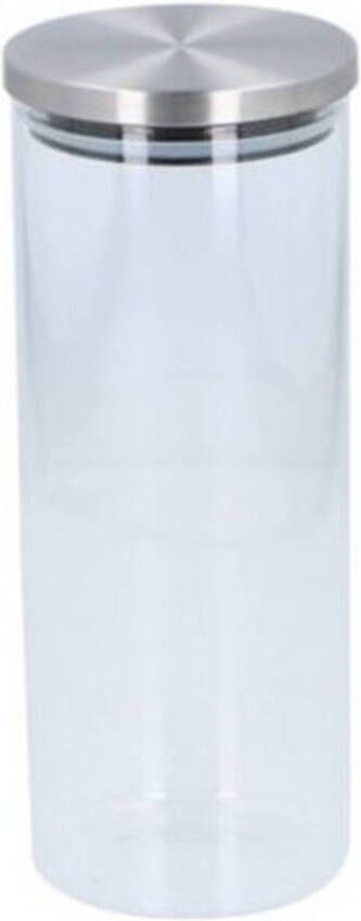 alpina Glazen Snoeppot/Voorraadpot 25 Cm 1500 Ml Voorraadbussen Met Deksel