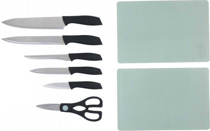 alpina Messenset 8 Stuks Koksmes, Snijmes, Uitbeenmes, Universeel Mes En Schilmes Met Schaar Snijplanken