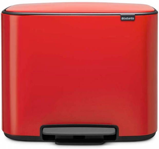 Brabantia Bo Pedaalemmer 11 + 23 Liter Met 2 Kunststof Binnenemmers Passion Red