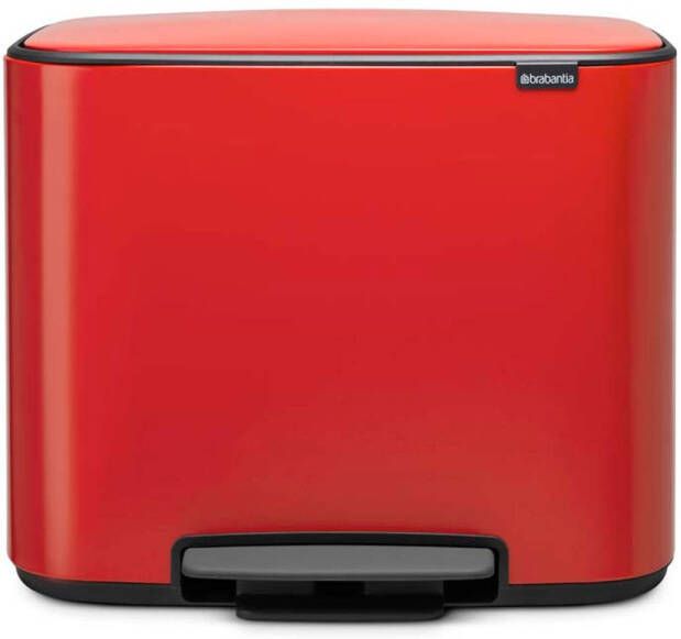Brabantia Bo Pedaalemmer 3 X 11 Liter Met 3 Kunststof Binnenemmers Passion Red
