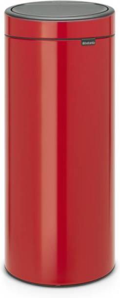 Brabantia Touch Bin Afvalemmer 30 Liter Met Kunststof Binnenemmer Passion Red