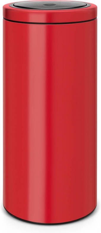 Brabantia Touch Bin Flat Top Afvalemmer 30 Liter Met Kunststof Binnenemmer Passion Red