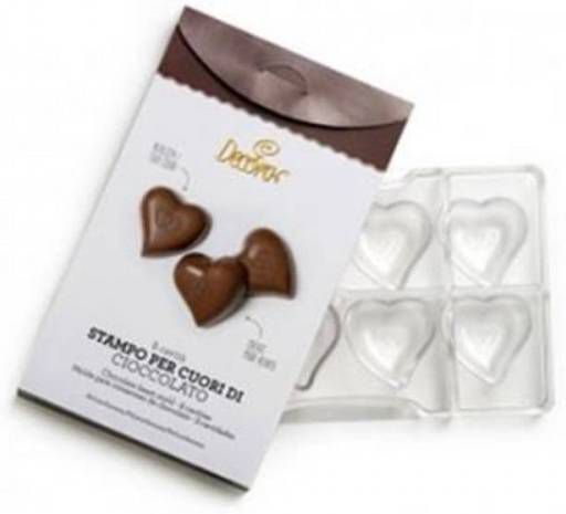 Chocolade mal hartjes met opdruk Decora