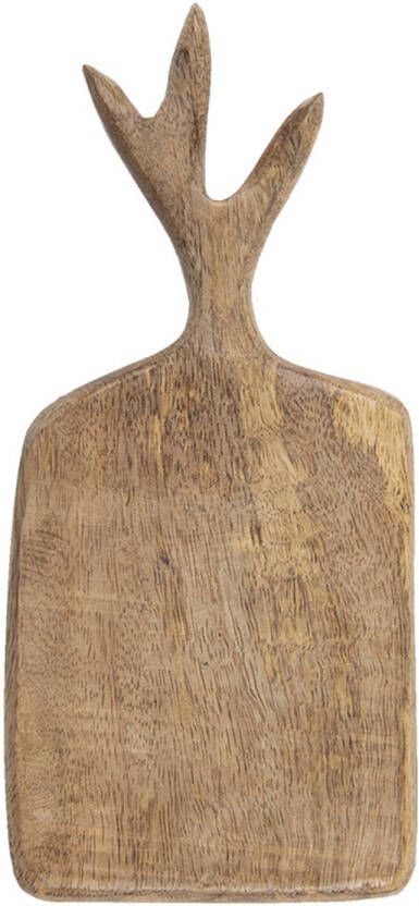 Clayre & Eef Decoratie Snijplank 25x12x2 Cm Bruin Hout Borrelplank Tapasplank Serveerplank Bruin Borrelplank Tapasplank