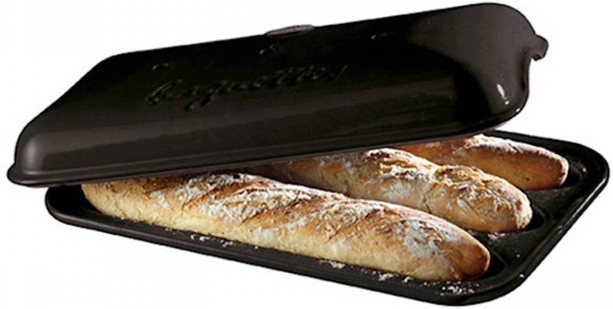 Emile Henry Bakvorm Baguettes 39 X 24 Cm Keramiek Zwart 2 delig
