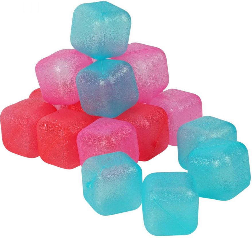Excellent Houseware 18x Plastic Herbruikbare Ijsklontjes/ijsblokjes Gekleurd Ijsblokjesvormen
