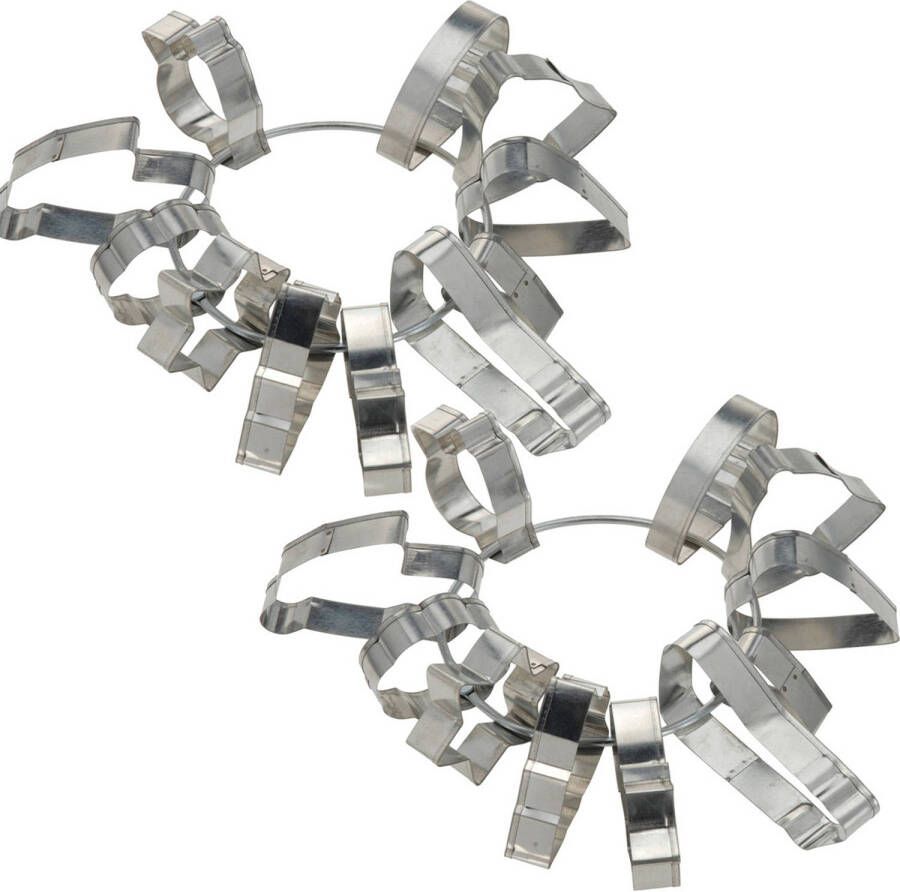 Excellent Houseware 2x Stuks Koekjesvormen Op Ring Uitsteekvormpjes Kerst Rvs Uitsteekvormen