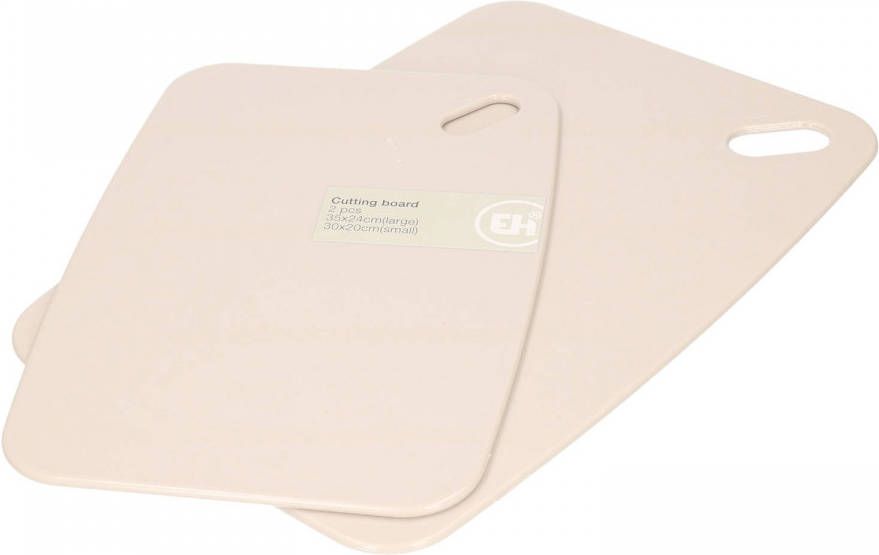 Excellent Houseware 2x Stuks Snijplanken Creme Wit 30 En 35 Cm Kunststof Snijplanken