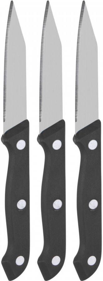 Excellent Houseware 3x Keukenmesjes/schilmesjes Rvs Met Antraciet Kunststof Handvat Schilmessen