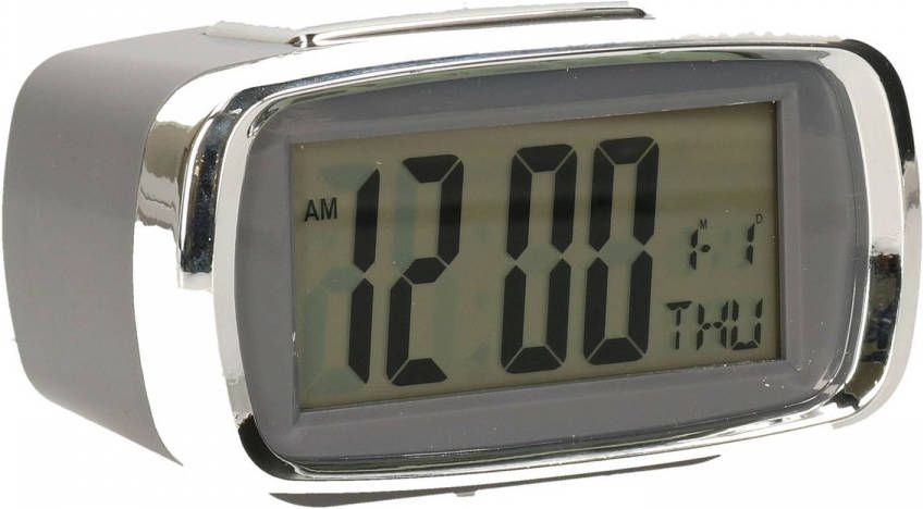 Excellent Houseware Digitale Wekker/alarm Klok 12 X 8 X 10 Cm Grijs Wekkers