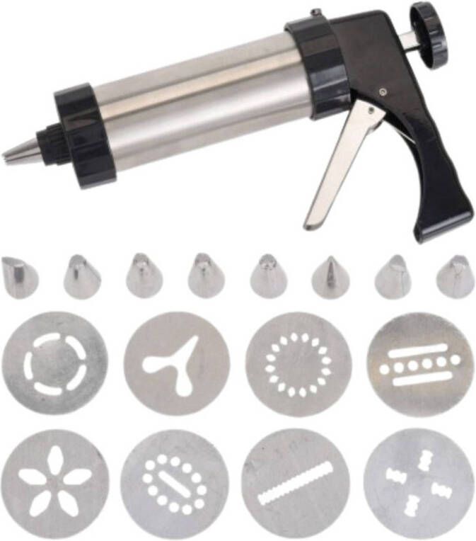 Excellent Houseware Garneerspuit Rvs Voor Decoratie Koekjes Opzetstukjes