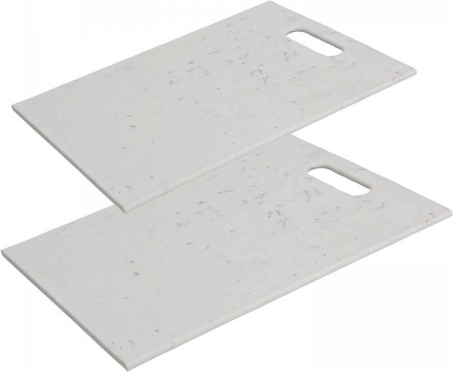 Excellent Houseware Keuken Groente/fruit Snijplanken Set 2x Stuks Van Kunststof Wit 40 X 30 En 32 X 24 Cm Snijplanken