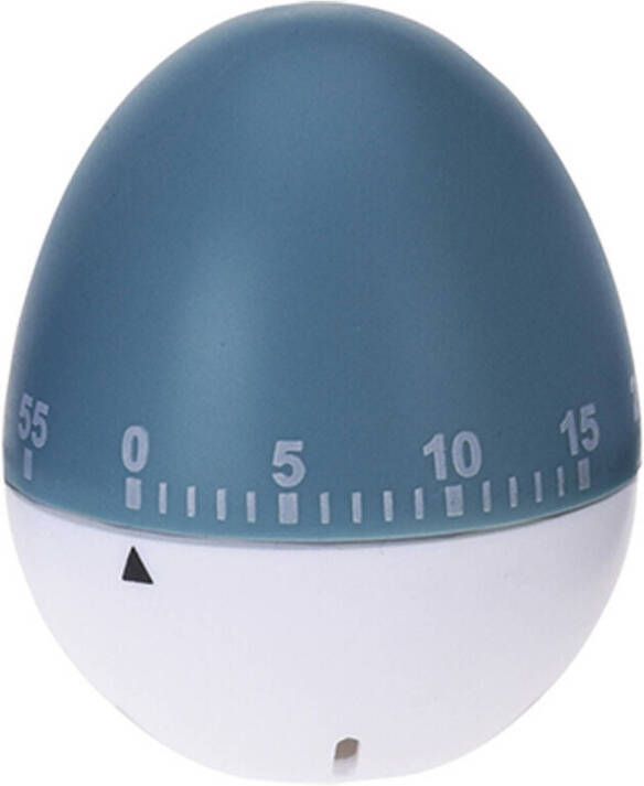 Excellent Houseware Kookwekker/eierwekker In Ei Vorm Kunststof 7 Cm Blauw/wit Kookwekkers