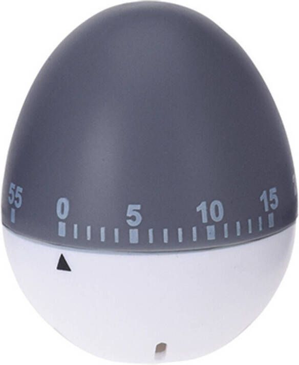 Excellent Houseware Kookwekker/eierwekker In Ei Vorm Kunststof 7 Cm Grijs/wit Kookwekkers