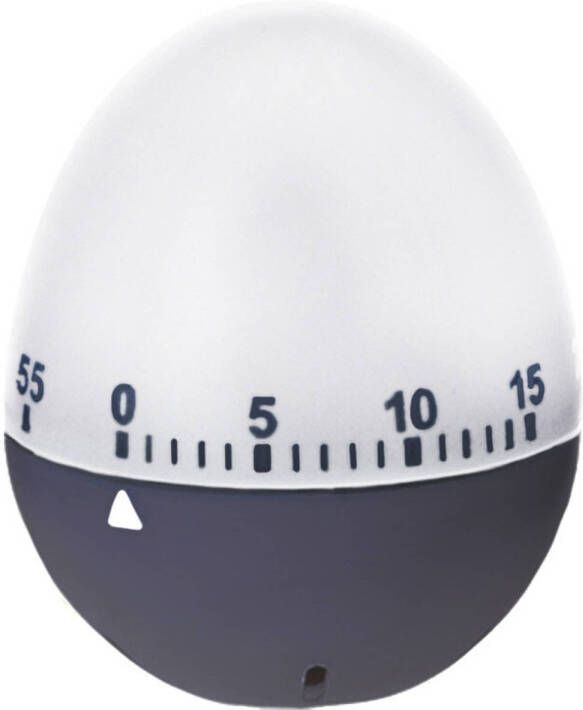 Excellent Houseware Kookwekker/eierwekker In Ei Vorm Kunststof 7 Cm Wit/grijs Kookwekkers