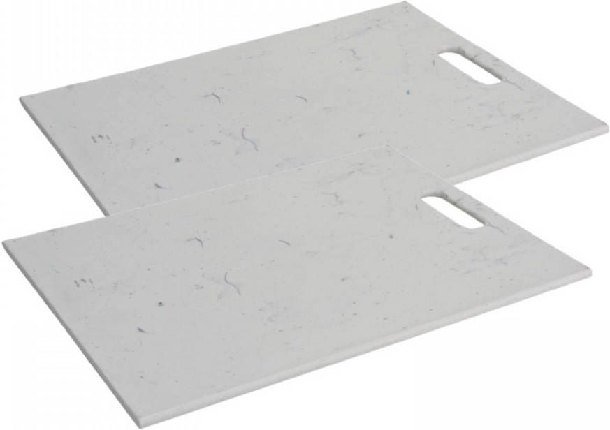 Excellent Houseware Set Van 2x Stuks Keuken Groente/fruit Snijplank Van Kunststof Wit 32 X 24 X 1 Cm Snijplanken