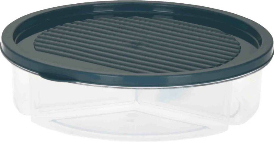 Excellent Houseware Vershoudbakje/bewaarbakje Luchtdicht 3 Vakjes Grijs Kunststof 1, 2 Liter Vershoudbakjes