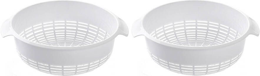 Forte Plastics 2x Stuks 1x Kunststof Vergieten Wit 37 X 23 X 9 Cm Vergieten