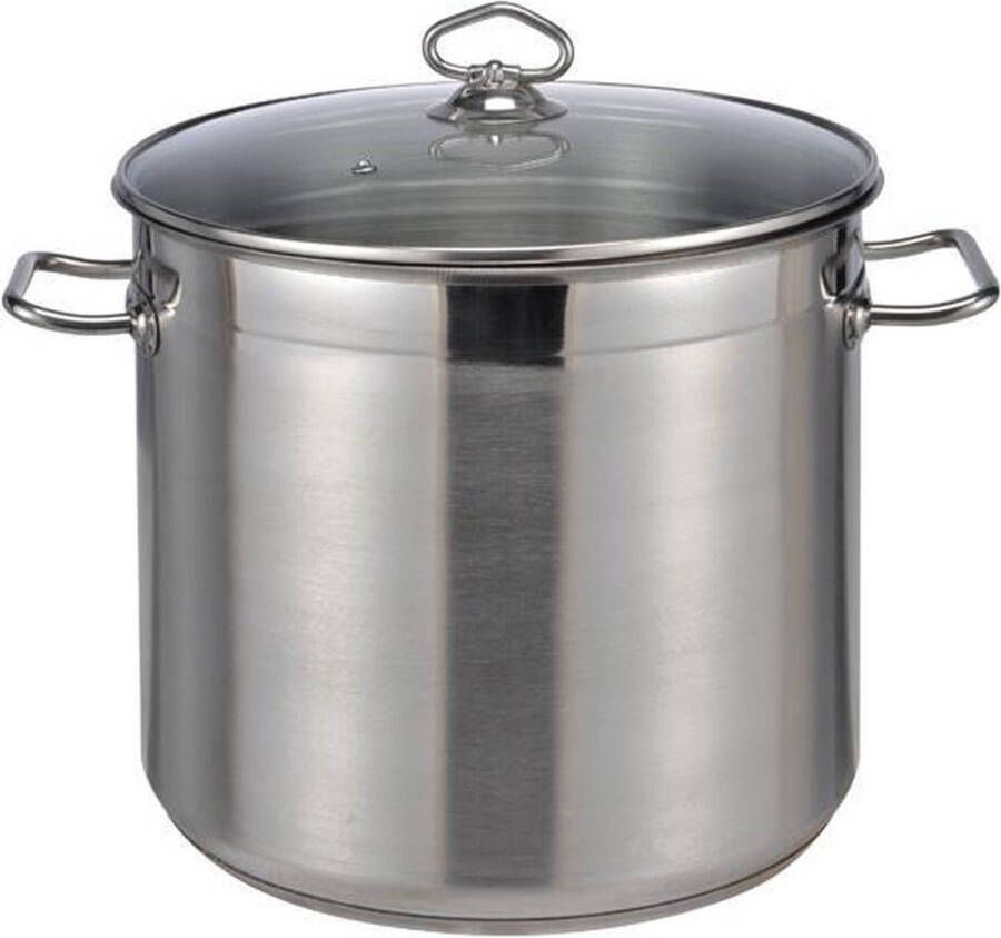 Haushalt Kitchen En Home Rvs Soeppan Met Glazen Deksel 15 Liter Vaatwasserbestendig
