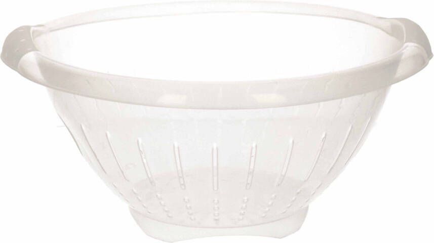 Hega Hogar Kunststof Keuken Vergiet/zeef In Het Wit 30 X 14 Cm Met Rand Vergieten