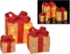 VidaXL Kerstverlichting geschenkdoos met rode linten 3 st LED online kopen