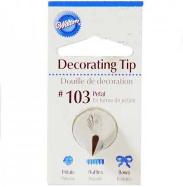 Icing decoratie tip / spuitmondje nr. 103 bloemblaadjes Wilton