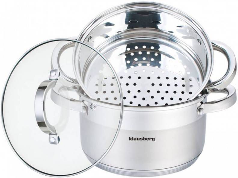 Klausberg 7135 Stoompan 3 Delig 18cm Rvs Alle Warmtebronnen