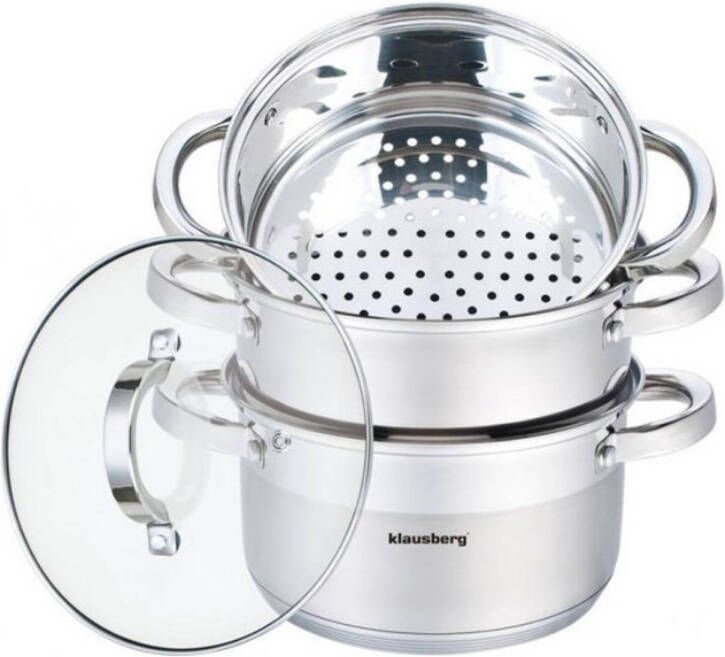 Klausberg Top Choice Stoompan 4 Delig 18cm Rvs Alle Warmtebronnen