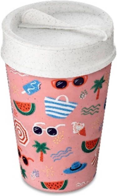 Koziol Dubbelwandige Koffiebeker Met Deksel, 0.4 L, Organic, Holidays Iso To Go