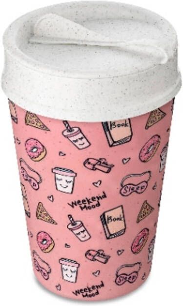 Koziol Dubbelwandige Koffiebeker Met Deksel, 0.4 L, Organic, Weekend Iso To Go