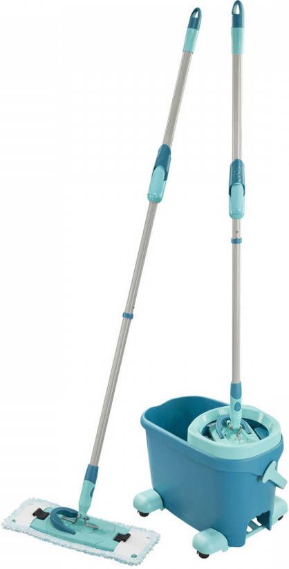 Leifheit Vloerwisserset Clean Twist M Ergo mobile praktische verzonken handgreep, brede opening op het handvat en schenkhulp zorgen voor schoon en gemakkelijk legen van de emmer(6 liter ), veegbreedte 33 cm(set )