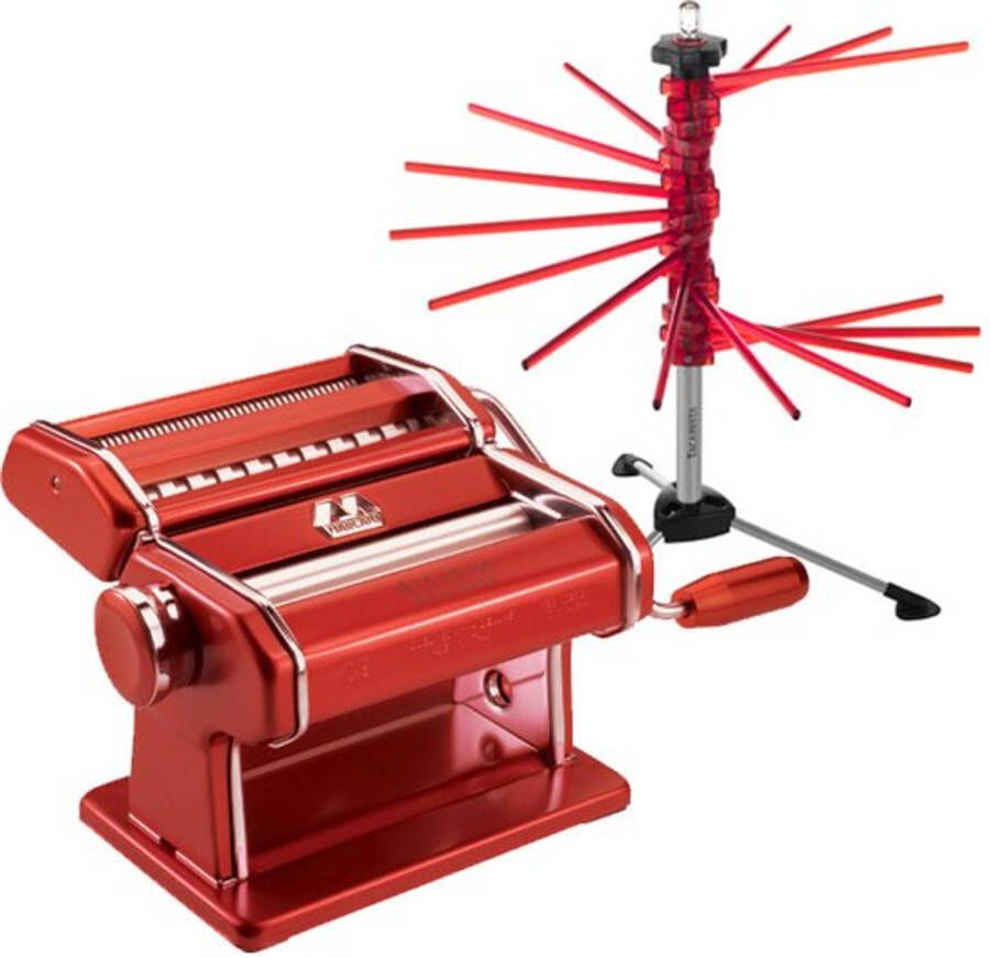 Marcato Atlas 150 Pastamachine + Droogrek Rood Set