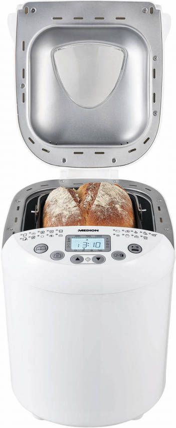 Medion Md 11011 Broodbakmachine 19 Bakprogramma&apos, s 3 Instelbare Bruiningsniveaus 550 Watt 1000g Capaciteit