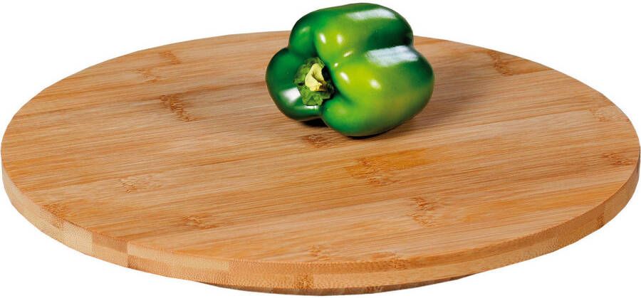 Merkloos Bamboe Houten Draaibare Serveerplank Rond 35 Cm Serveerplateau Kaasplank/kaasplateau Borrelplank Tapasplank