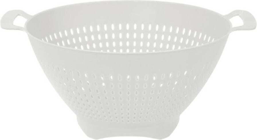 Merkloos Witte Kunststof Vergiet/zeef 24 X 13 Cm Vergieten