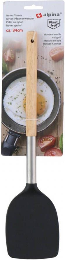 Merkloos Zwarte Bakspatel/bakspaan 34 Cm Bakspanen