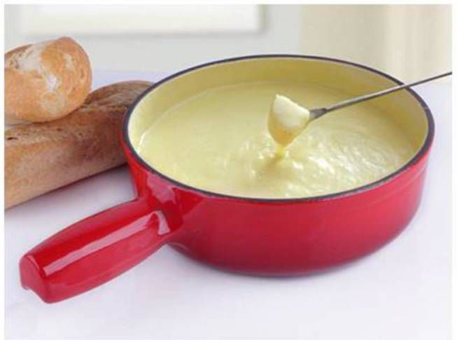 Moha Gietijzeren kaasfonduepan rood