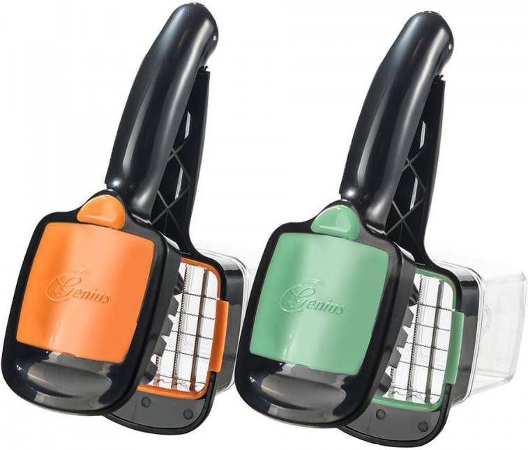 Nicer Dicer Quick 1+ 1 gratis. 4 in 1 snijapparaat incl. vershouddoos. Veilig en compact opbergen.